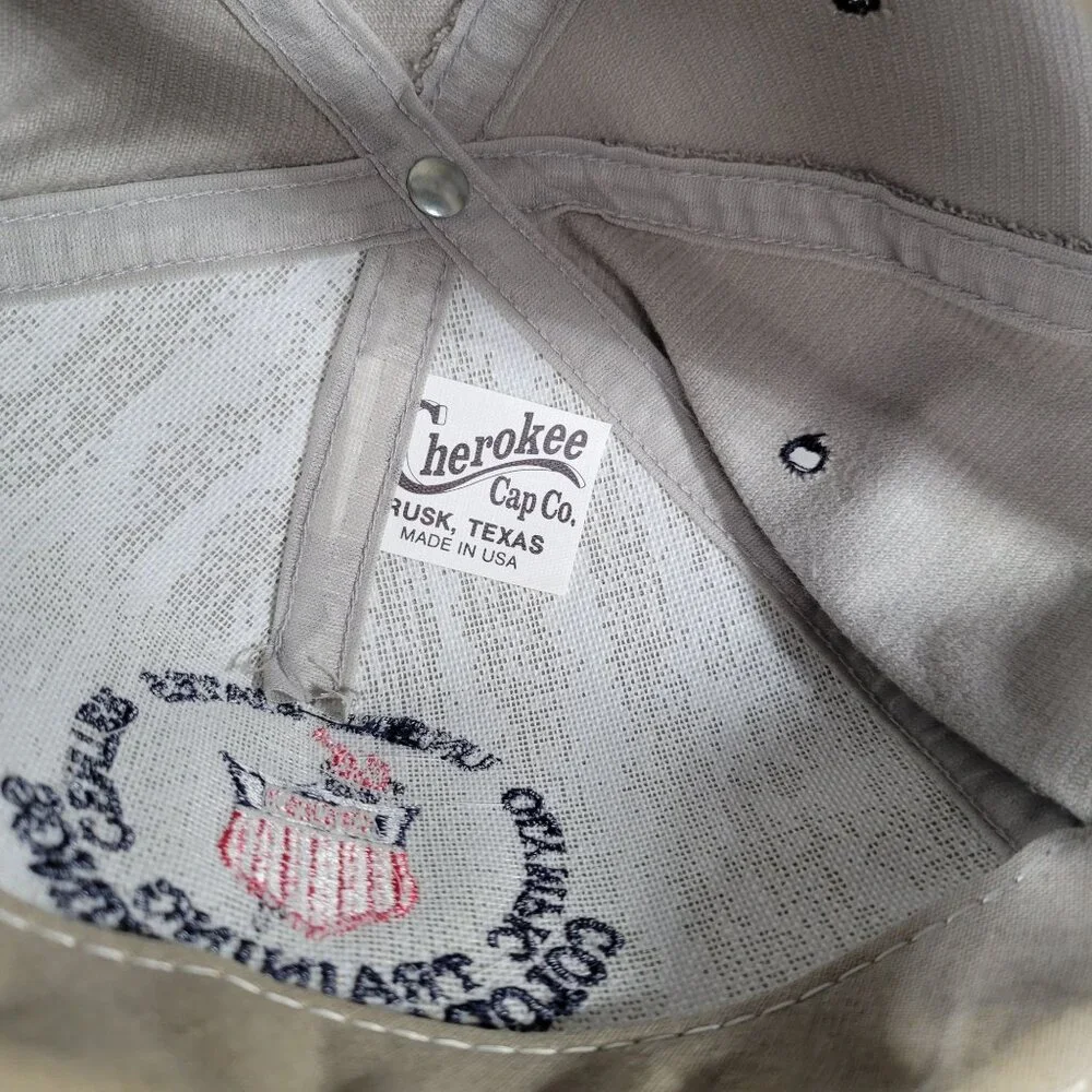 Vintage US Olympic Training Center Corduroy Cap Snapback Hat MADE IN USA Tan Bei